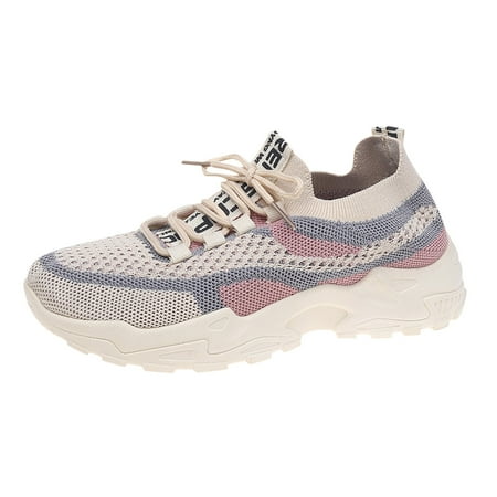 

Vuygyu Flying Weaving Sneakers Women New Korean Fashion Round Head Lace Up Casual Shoes Thick Bottom Running Shoes Women s Wedge Sneaker Sneaker Boots for Women Sneaker Socks for Women Sneaker Wedges