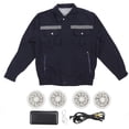 thumbnail image 2 of Chaqueta Con Ventilador De Refrigeración Con Protector De Cintura, Tiras Reflectantes, 4 Ventiladores, Batería De 50000mAh Para Trabajo Al Aire Libre, Jardinería, Siega, 2 of 7