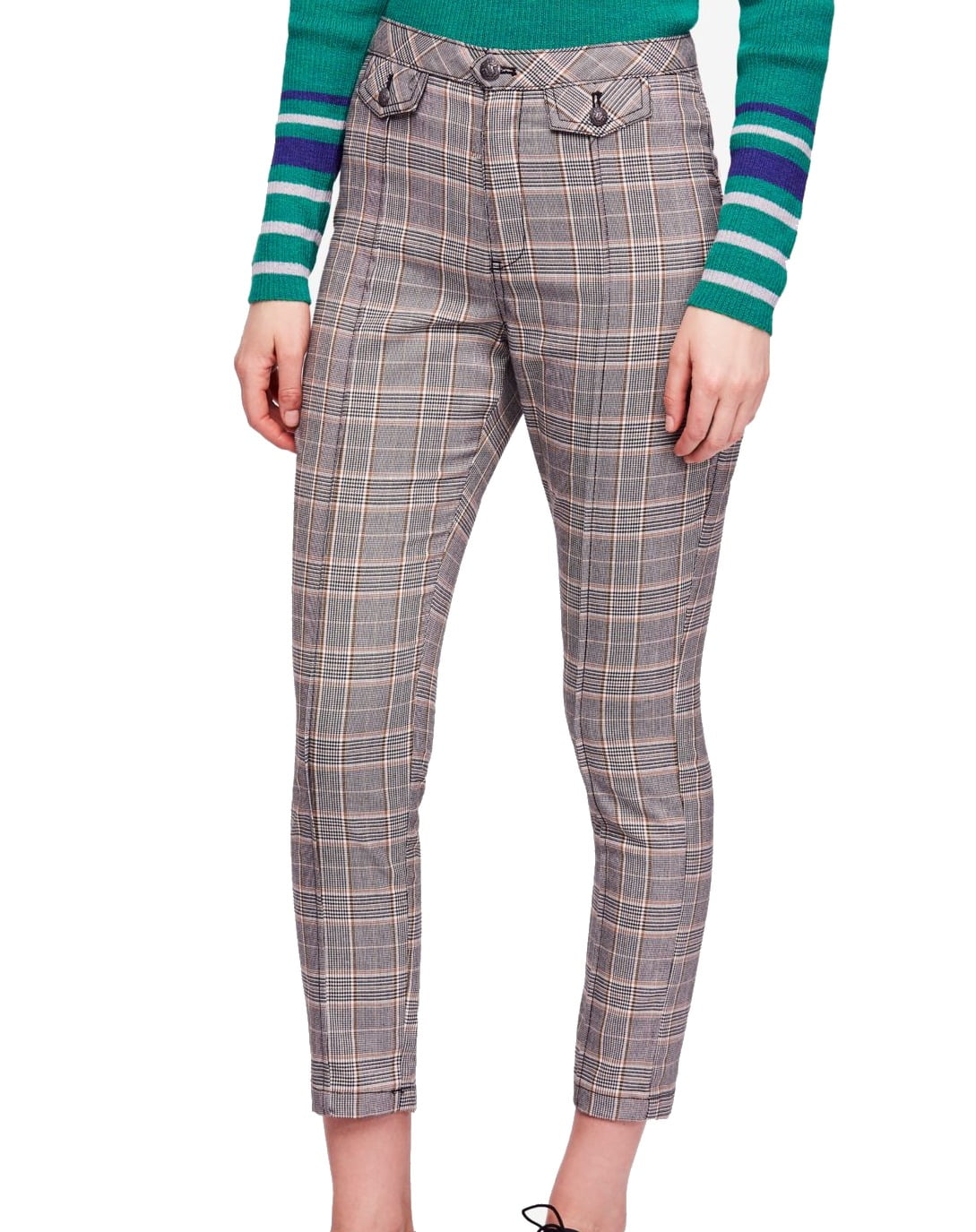 glen plaid skinny pants