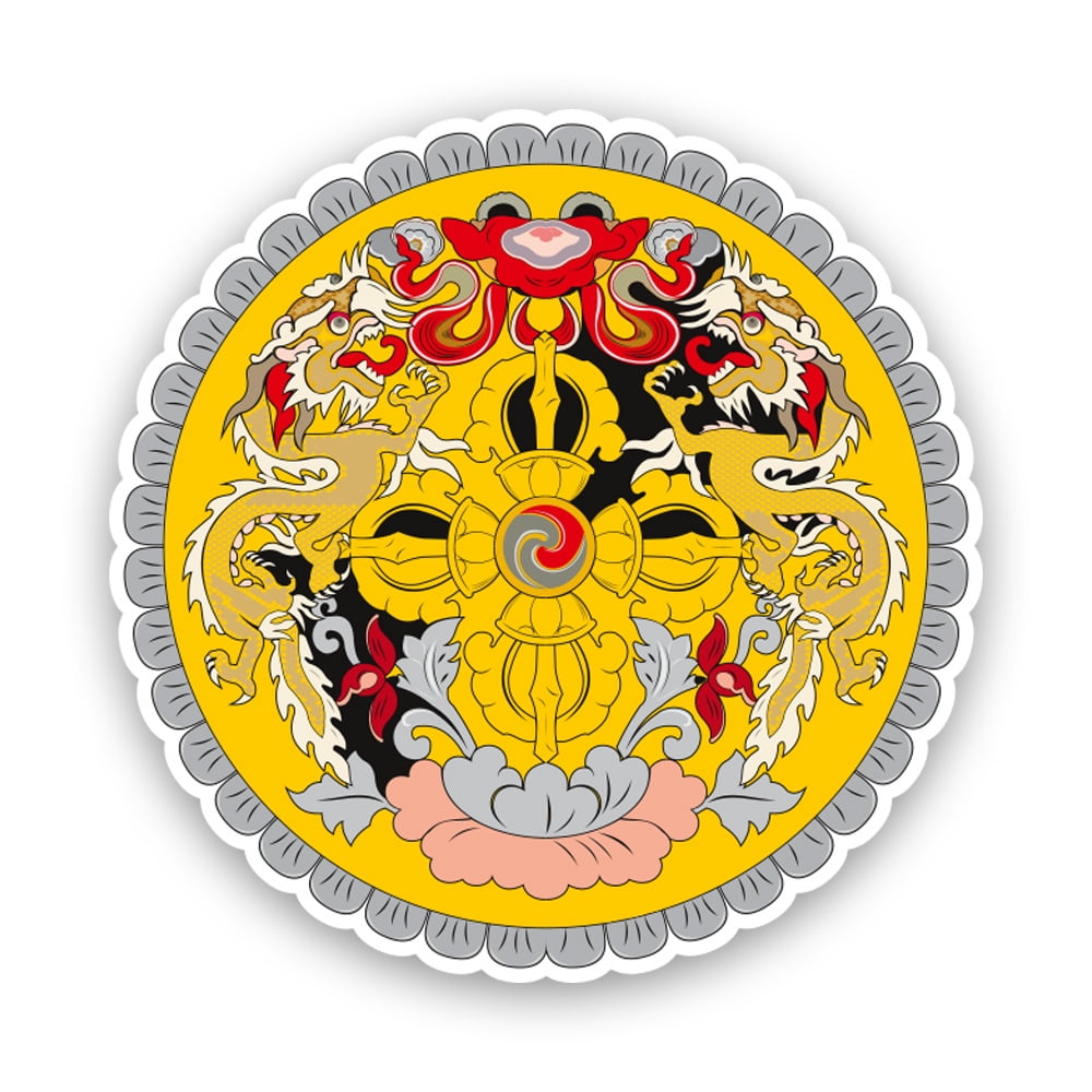 Bhutanese Emblem Sticker Decal - Self Adhesive Vinyl - Weatherproof ...