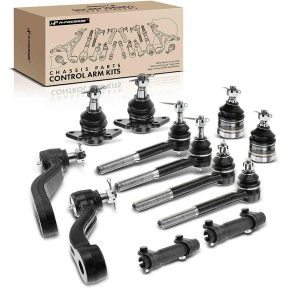A-Premium 12Pcs Front Suspension Kit Idler Arm Pitman Arm Tie Rod End Ball Joint Compatible with Chevrolet Tahoe 1995-1999 C1500 Suburban GMC Yukon C2500 Suburban C3500