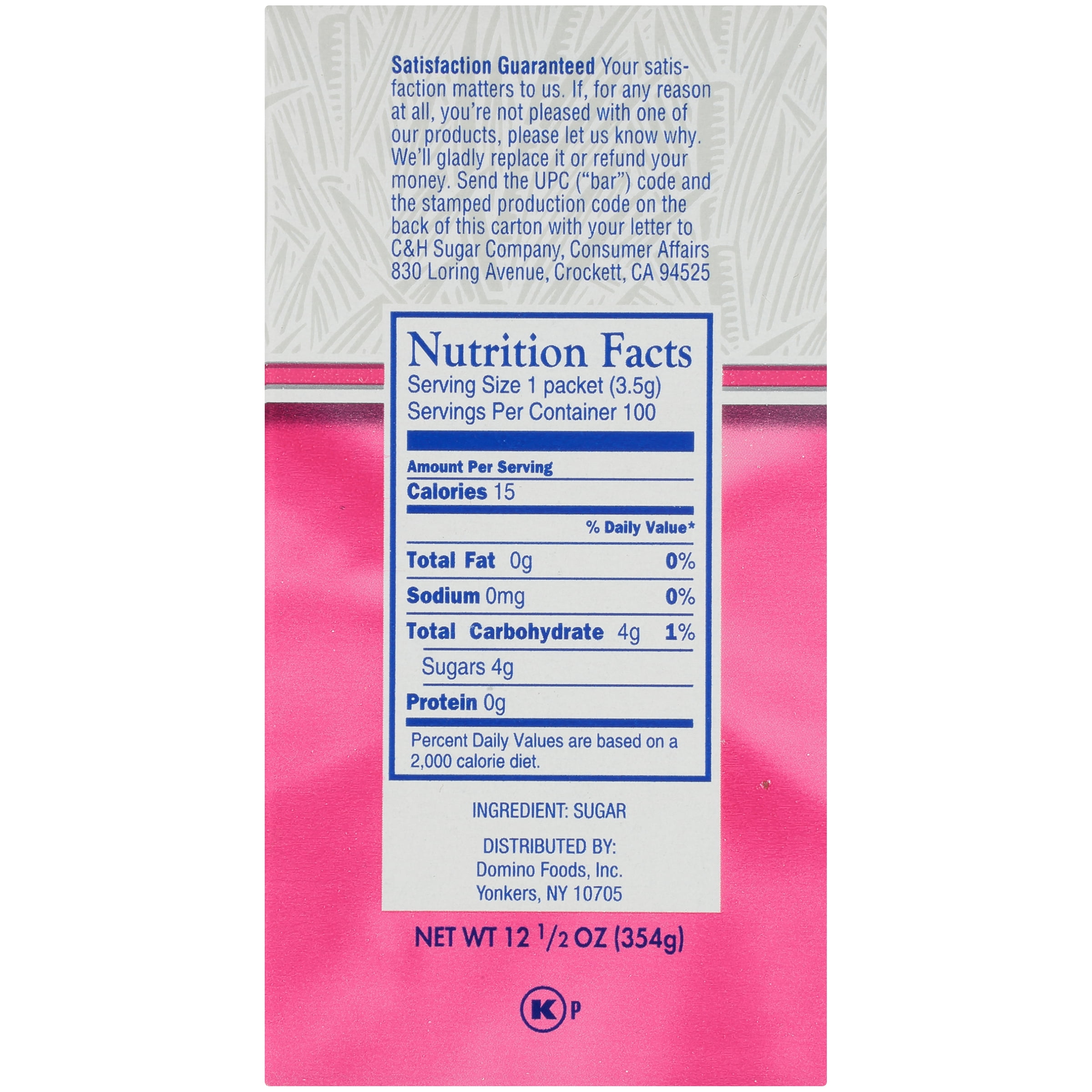 Sugar Packet Nutrition