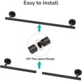 thumbnail image 6 of Fil-Fresh Matte Black Towel Bar, 24-Inch Wall Mounted Towel Rack, Heavy Duty Stainless Steel Towel Holder, Rustproof Bath Towel Rod for Bathroom, Home & Apartment Essentials, 6 of 8