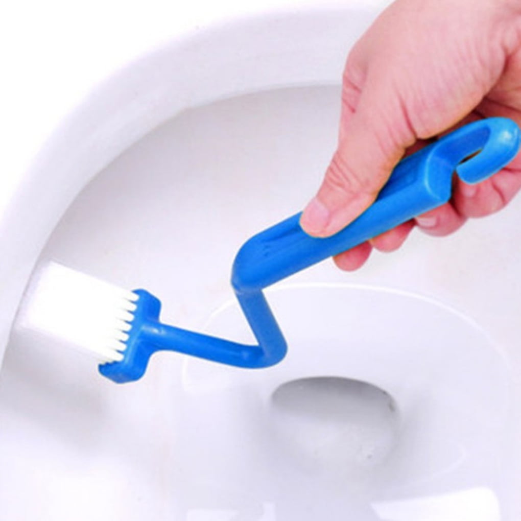 2Pcs S Type Toilet Brush Cleaning Toilets Corner Bending Type Soft Brush  Cleaning Brush 