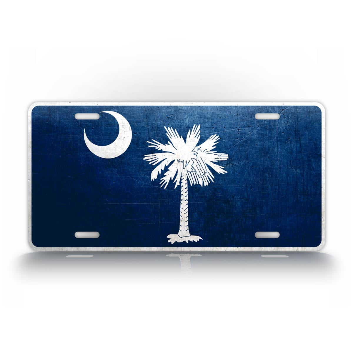 4 Holes WONDERTIFY License Plate Flag of South Carolina Decorative Car Front License Plate,Vanity Tag,Metal Car Plate,Aluminum Novelty License Plate for Men/Women/Boy/Girls Car,6 X 12 Inch