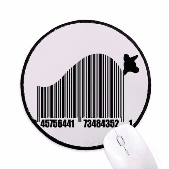 Kangaroo Barcode Body Jump Mouse Pad Desktop Office Round Mat for Computer