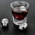 thumbnail image 2 of Cooler 3 Pcs Stainless Steel Ice Cubes Skull Shape Whiskey Stones Drinks Freezer Chilling Rocks for Beer Wine Pub Bar Accessories Metal Coolers, 2 of 5