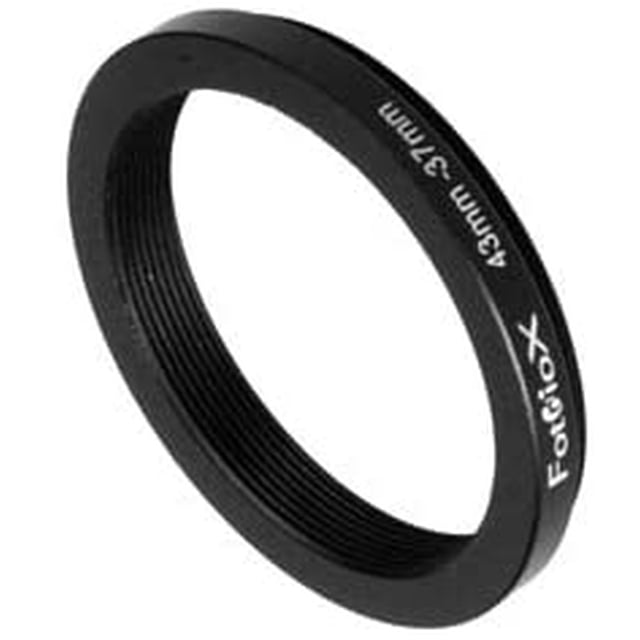 Fotodiox Metal Step Down Ring, Anodized Black Metal 43mm-37mm, 43-37 mm