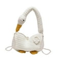 thumbnail image 5 of Sharplace Goose Tote Bag Shoulder Bag Purse with Beads Strap Funny Pouch Crossbody Bag Knitted Handbag for Travel Work Vacation Outdoor White, 5 of 7