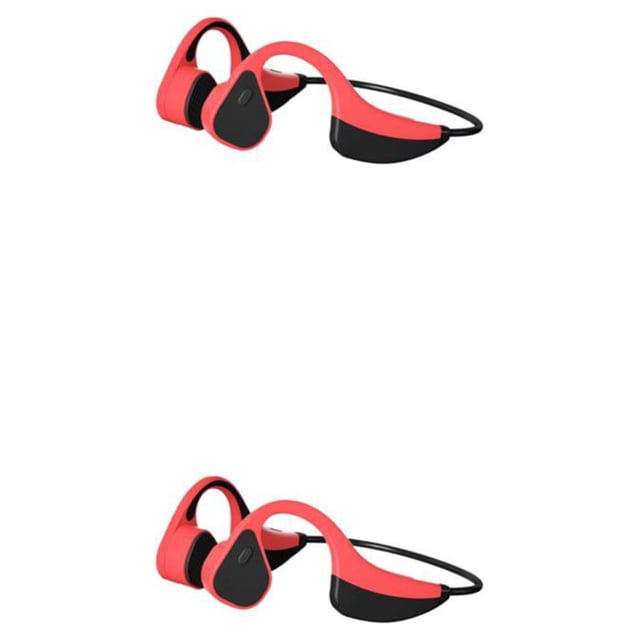 maskred Écouteurs à Conduction Osseuse Étanches Casque Double Oreilles pour Conduite Intérieure Rouge 2Ensemble