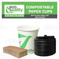 thumbnail image 4 of 12 oz Compostable Paper Cups with Black Dome Lids and Sleeves - Biodegradable Disposable White Paper Coffee Cups PLA Lined - Eco-friendly Hot and Cold Drinking Cups (100), 4 of 4