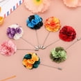 thumbnail image 3 of Uxcell 2Pcs Flower Boutonnieres Pin, Lapel Pin for Men Camellia Flower for Suit Wedding Graduation Anniversary Dark Blue, 3 of 6