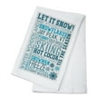 thumbnail image 1 of Jay Peak, Vermont, Let it Snow, Christmas, Typography (100% Cotton Tea Towel, Decorative Hand Towel, Kitchen and Home), 1 of 3