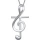 thumbnail image 2 of Collar con colgante de nota musical de plata de ley S925, cadena de caja de 18 pulgadas, 2 of 5