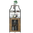 thumbnail image 6 of Corner Bar Cabinet for Liquor,Wine Bar Cabinet with Glass Holder, Liquor Bar Cabinet with Mesh Door and Adjustable Shelf, Liquor Cabinet Bar for Home Bar (Retro), 6 of 7