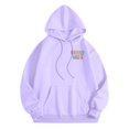 thumbnail image 6 of Women's Hoodies Sweatshirts Teacher Hoodies For Women First Day Back To School Sweatshirt with Pockets Long Sleeve Graphic Pullover Purple L, 6 of 6