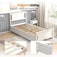 thumbnail image 3 of Zimtown Twin Bed Frame,Solid Pine Wood Platform Bed Frame with 4 Drawers, Bedroom Bed with Headboard, White, 3 of 7