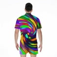 thumbnail image 2 of Colorful Spiral Trippy Short Sleeve Men'S Rompers Casual Summer Jumpsuits Outfit, 2 of 4