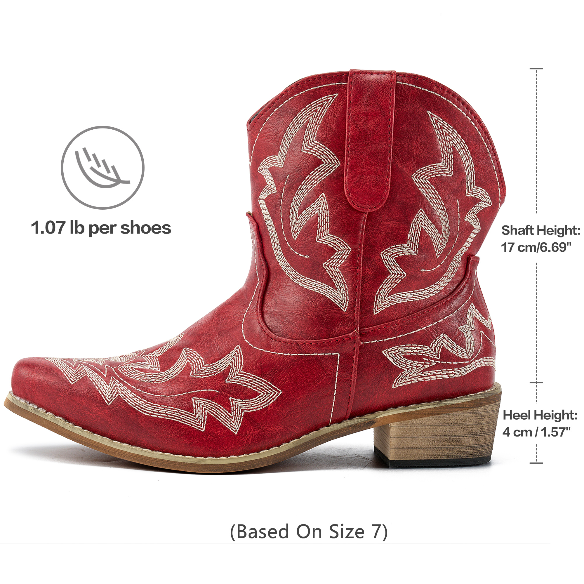 Ecetana Women's Western Cowboy Ankle Booties photo 4