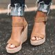 thumbnail image 2 of Sandalias con correa de tobillo ajustable para mujer, zapatos de tacón alto con plataforma y tachuelas de alpargata-marrón-EU 42 Bolígrafo Bolígrafo Bolígrafo de papelería, 2 of 5