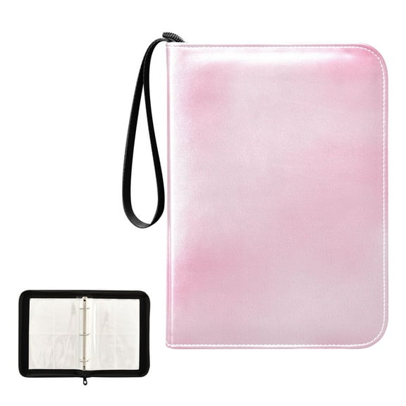 Trading Card Binder Album 400 Pockets 50 Removable 4-Pocket Pages Waterproof Dreamy Pastel Pink
