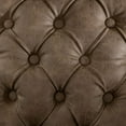 thumbnail image 6 of PORKISS Dining Chairs Modern Upholstered Set of 2, French Style Solid Wood Dining Side Chairs, PU Artificial Leather Dining Chair with Nailhead Trim, Brown, 6 of 11