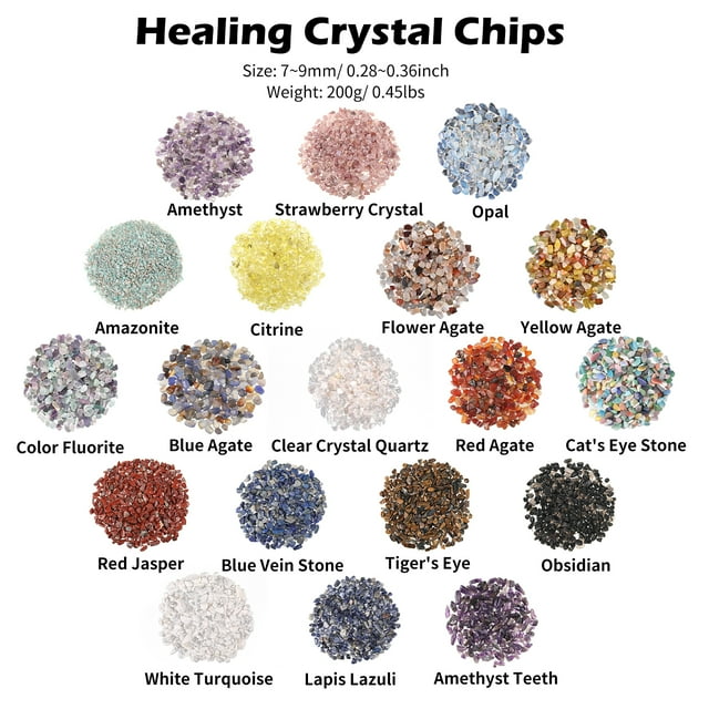 Youkk Applications Polyvalentes avec Chips Gobelés Collection Pierre Applications Larges Ensemble de Chips Cristal de Roche