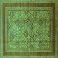thumbnail image 1 of Ahgly Company Machine Washable Indoor Square Oriental Turquoise Blue Industrial Area Rugs, 3' Square, 1 of 4