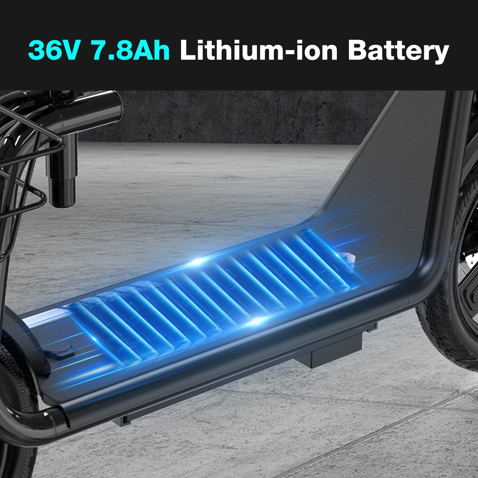 MEGA MOTION Electric Scooter Ebike, 400W Foldable Scooter with Seat 18.6MPH/7.8Ah battery, 14in Adult Electric Bicycle e scooter HS5
