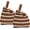 Brown, variant on Knit Wrist Bag, Cute Small Crochet Wristlet Handbag, Portable Fashionable Tote Pouch for Daily Use, Shopping, Stripe
