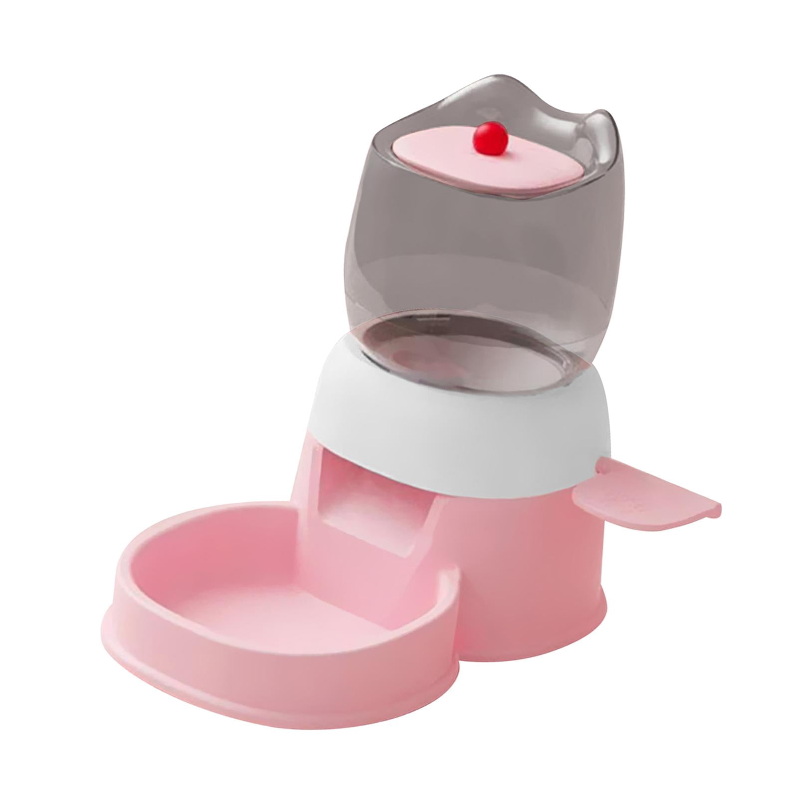 EHJRE Automatic Pet Feeder,Outdoor Pet Dispenser,Press to feed,2L Cat Food Water Dispenser,Pets Automatic Feeder for Kitten Cat Dog pink