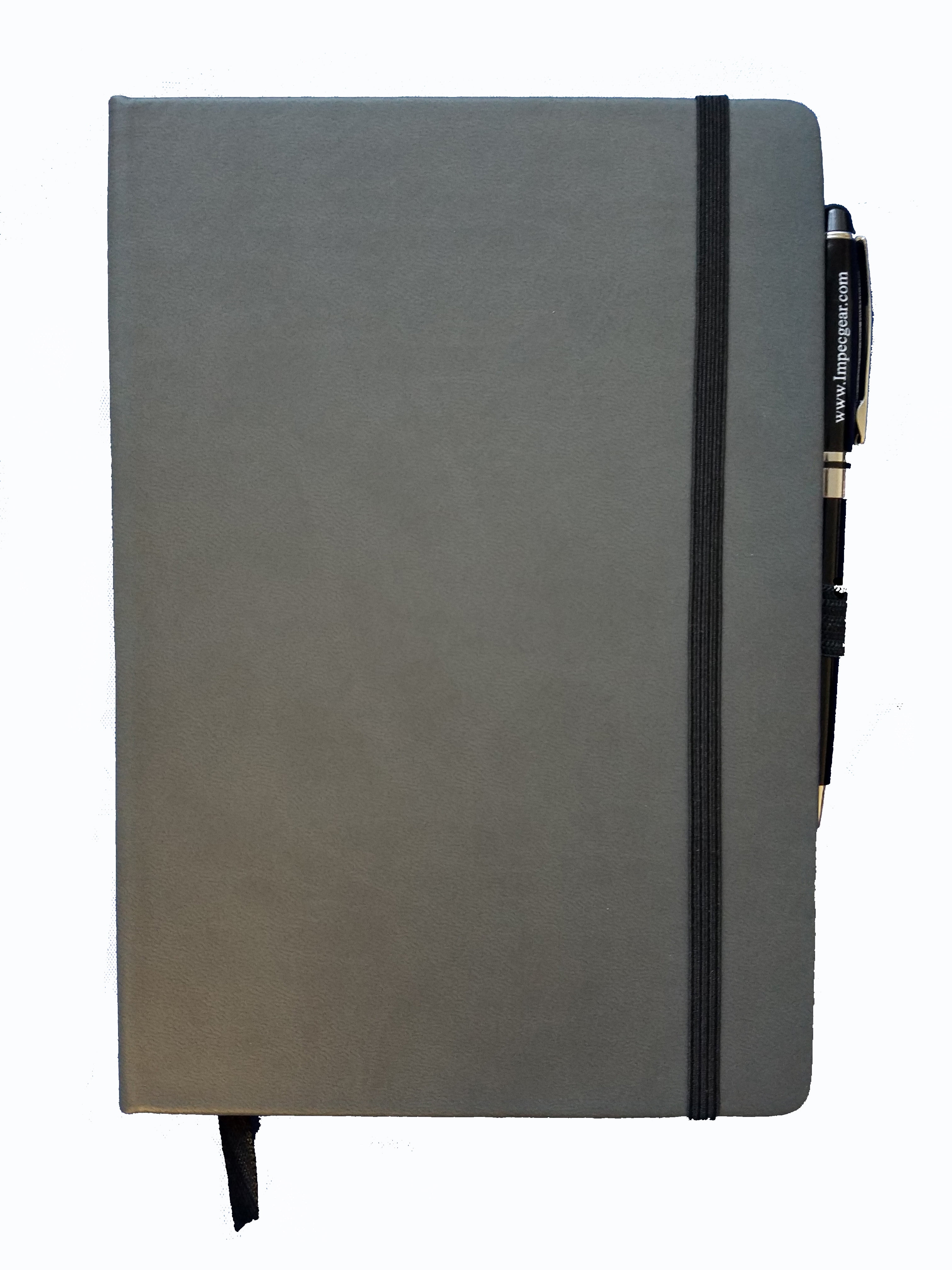 ImpecGear Classic Notebook/Writing Journal 5.5 x 8.25 Black Gray Orange Free Pen (Pack of 1, Gray/Black)