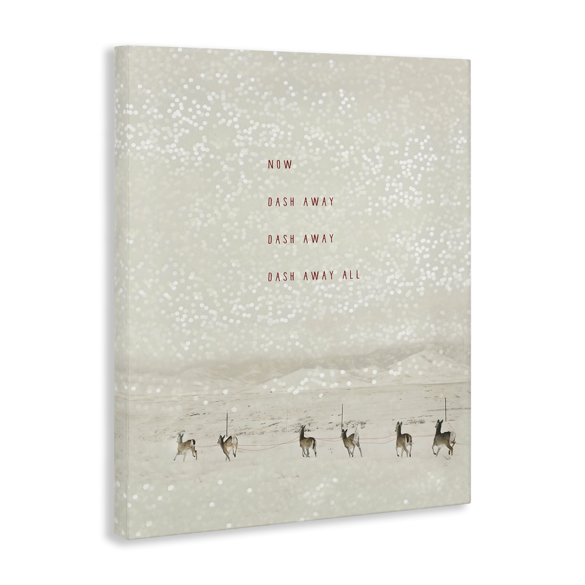 Stupell Industries Dash Away Winter Poem Landscape Painting Gallery Wrapped Canvas Art Prints Wall Art, 36 x 48