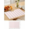 thumbnail image 6 of Placemats Set of 6, Cotton Linen Heat Resistant Table Mats Non-Slip Washable Pink Striped Placemat for Holiday Banquet Dining Kitchen Table Decor, 6 of 6