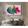 thumbnail image 2 of PixonSign Canvas Print Wall Art Set Twists Rainbow Bird of Paradise Leaf Botanical Wilderness Illustrations Modern Art Glam Colorful Multicolor Ultra for Living Room, Bedroom, Office - 16"x24"x2, 2 of 5