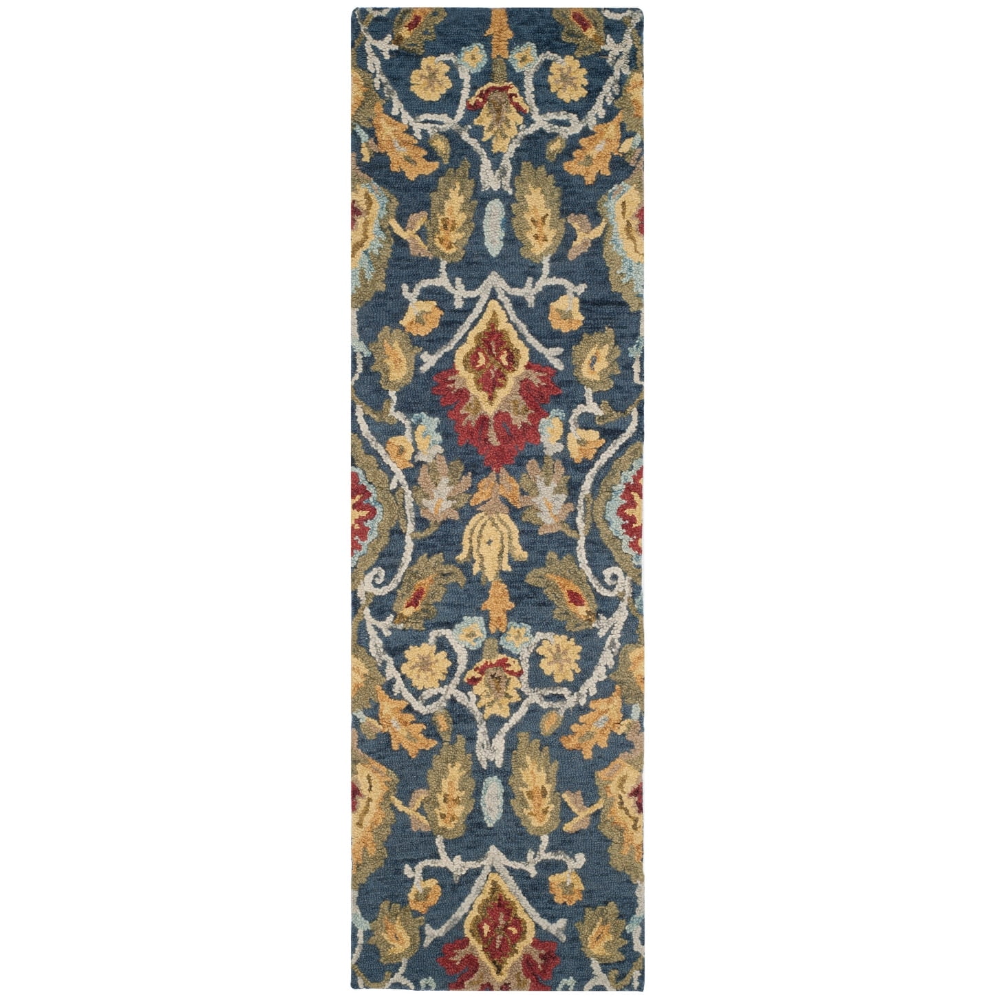 SAFAVIEH Blossom Lennon Floral Wool Area Rug, Green/Multi, 4' x 4' Square
