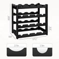thumbnail image 6 of Wine Rack, 4-Tier Bamboo Wine Racks Countertop,Sturdy and Durable Wine Storage Cabinet Shelf,16 Bottles Wine Holder for Kitchen Pantry, Black, 6 of 7
