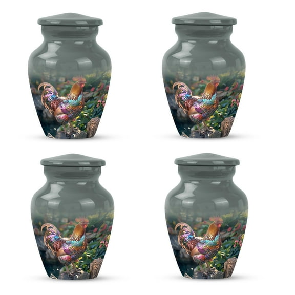 SUBSH Chicken Urn - Small Urn for Ashes - Companion Urn - Urns for Human Ashes Adult Male Dad - Cremation Urns for Adult Ashes Men - Cremation Companion Urns (3 inch Pack of 4)