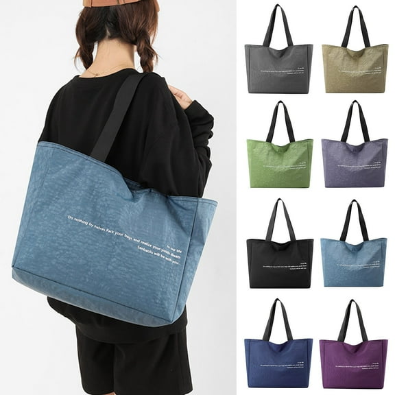 Women Canvas Tote Handbags Casual Shoulder Work Bag Crossbody Top Handle Bag Cross-body Handbags Large Capacity White