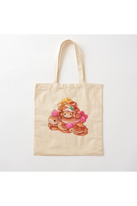 Pancake Tortoise Canvas Tote Bags, Reusable Shopping Bag