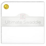 Ultimate Swaddle Blanket - White with Pastel Trim, Sterling