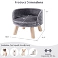 thumbnail image 3 of Costway Pet Bed Sofa Puppy Couch w/Removable & Washable Cushion Elevated Kitty for Small-Sized Dogs & Cats, 3 of 10