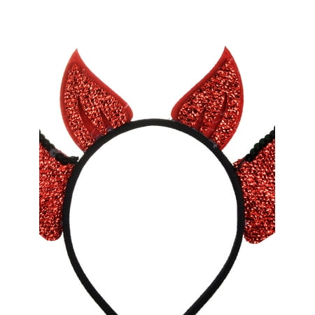 Lux Accessories Red Black Bat Wings Evil Horn Halloween Fashion Headband