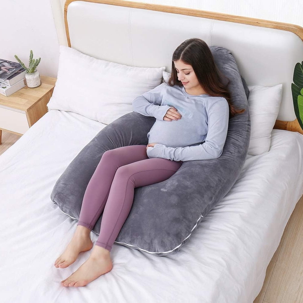 TANGKA Pregnancy Pillows,U Shaped Cooling Full Body Pillow with Removable Cover, 57 Inch Body Pillow for Pregnant Women,XL