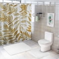 thumbnail image 7 of GOSMITH Modern Black Tropical Palm Jungle Floral Tree Leaves Hand Sketch Hawaii California Nature Paradise Durable and Washable Shower Curtain White, 7 of 7