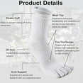 thumbnail image 3 of Unisex Mid-Crew Toe Socks, Cotton Athletic Running Socks, 3 Pairs, 3 of 7