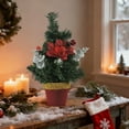 thumbnail image 6 of Hometravel Mini Christmas Tree Plant, Artificial Desktop Holiday Decor, Small Potted Tree Arrangement for Table, Shelf, Indoor Display, 6 of 7