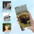 thumbnail image 6 of 20oz Stainless Steel Tumbler with Straw, Double Wall Insulated Travel Tumbler Buffalo Herd Oil Painting, 6 of 7