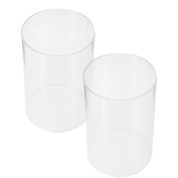 Beaupretty Transparent Glass Candle Covers Windproof for Pillar Candles 2Pcs
