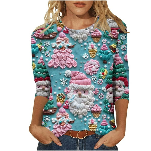 YABCSAZ Ugly Christmas Sweater for Women Plus Size Cable Knit Pullover Sweatshirts Loose Long Sleeve Tops Santa Claus Christmas Trees Snowmen Reindeer Chunky Jumper Tops Oversized,Gifts for Women